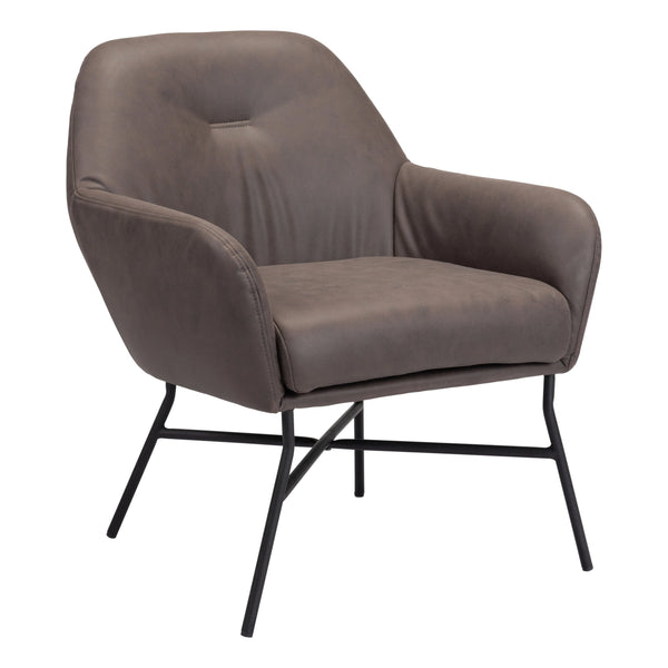 Hans Accent Chair Vintage Brown Club Chairs LOOMLAN By Zuo Modern