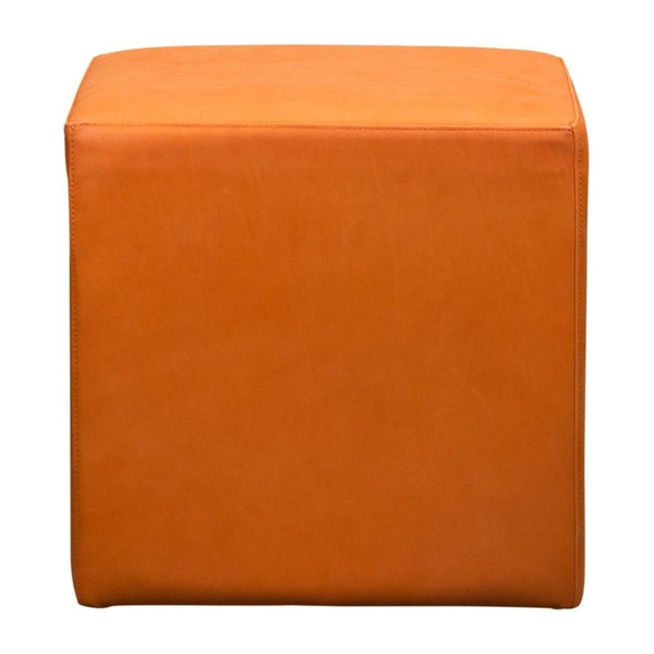 Olivia + Quinn-Happy Hour Hidden Casters Cube Ottoman-Ottomans-Anniston Tangerine-LOOMLAN