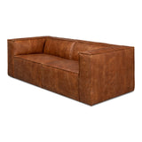 Harland Sofa Light Brown Leather-Sofas & Loveseats-Sarreid-LOOMLAN