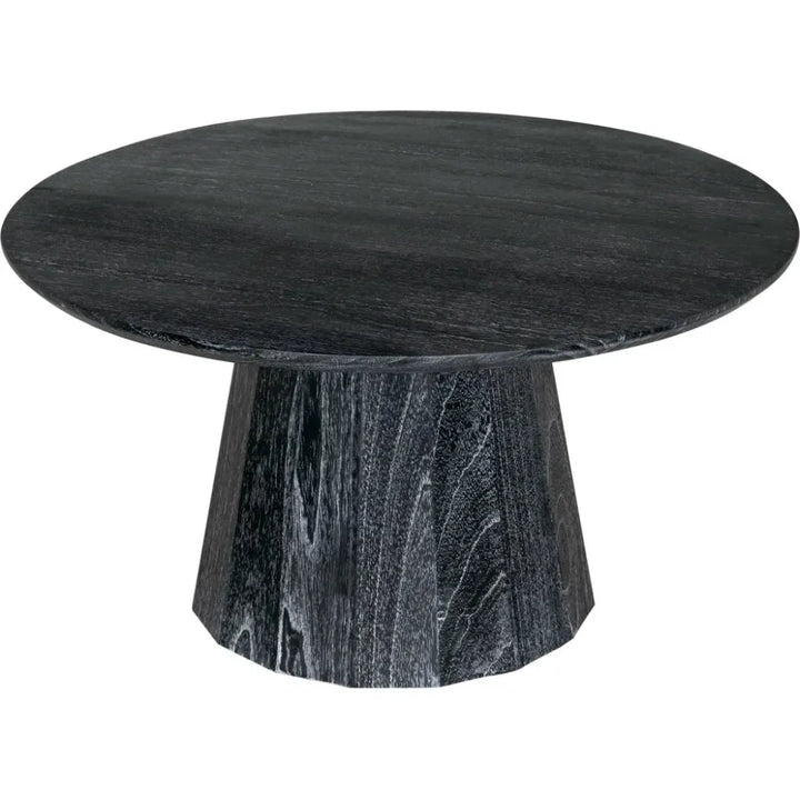 Harlow Wood Black Round Coffee Table - LOOMLAN - Noir - Coffee Tables
