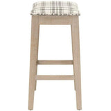 Harper Counter Stool Tartan Charcoal Natural Gray Ash Counter Stools LOOMLAN By Essentials For Living