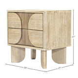 Haru Elegant Designed Wooden Nightstand-Nightstands-LH Imports-LOOMLAN