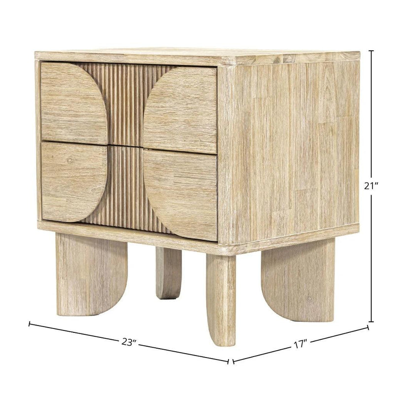 Haru Elegant Designed Wooden Nightstand-Nightstands-LH Imports-LOOMLAN