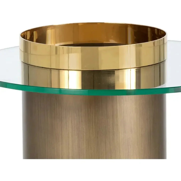 Haru Glass Topped Round End Table - LOOMLAN - SUNPAN - Side Tables