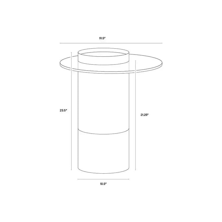 Haru Glass Topped Round End Table - LOOMLAN - SUNPAN - Side Tables