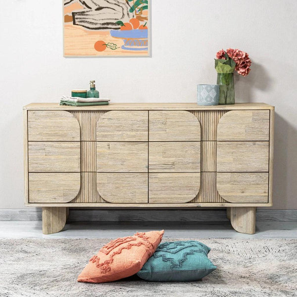 Haru Modern Designed Wooden 6 Drawer Dresser-Dressers-LH Imports-LOOMLAN