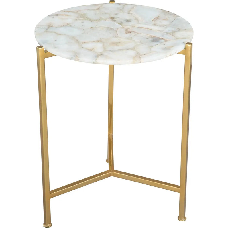 Haru Side Table White & Gold