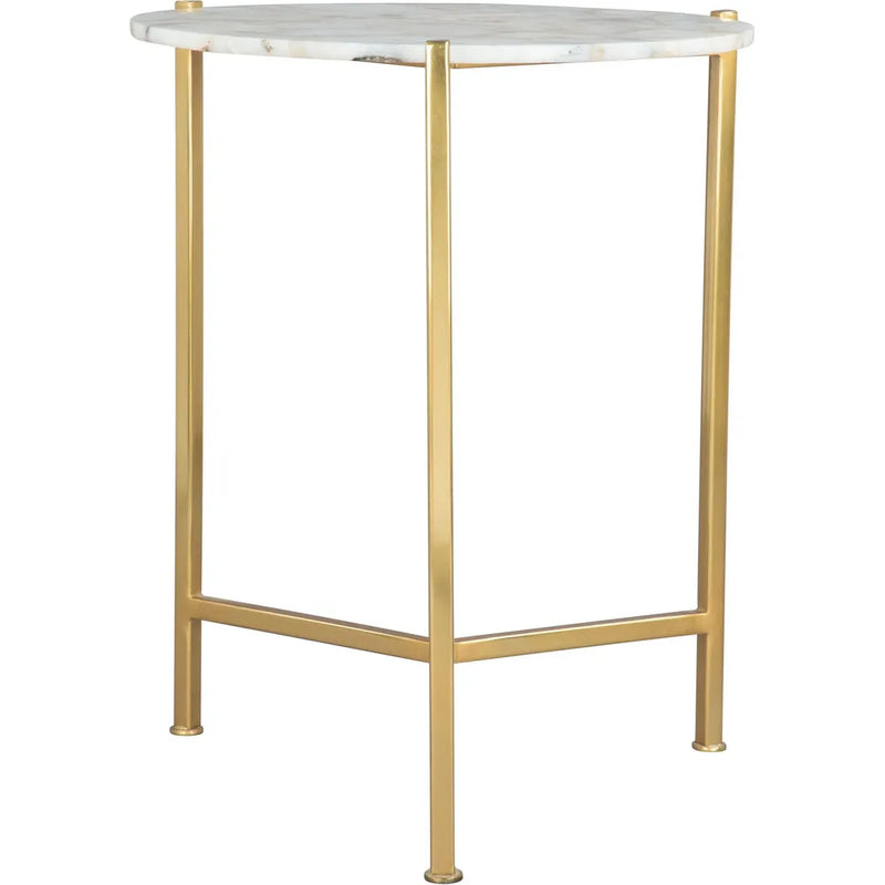 Haru Side Table White & Gold