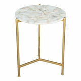 Haru Side Table White & Gold