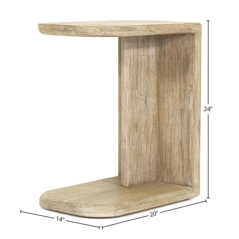 Haru Wooden C-Shaped Stylish Side Table-Side Tables-LH Imports-LOOMLAN