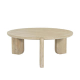 Haru Wooden Round Coffee Table-Coffee Tables-LH Imports-LOOMLAN