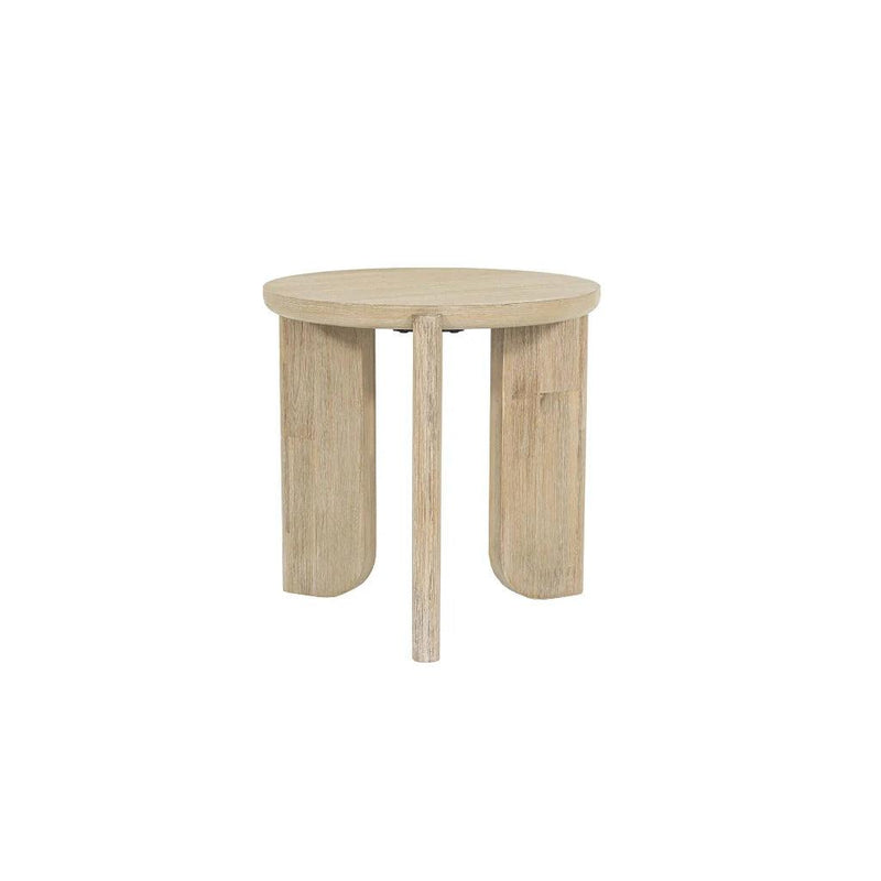 Haru Wooden Round Side Table-Side Tables-LH Imports-LOOMLAN