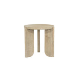 Haru Wooden Round Side Table-Side Tables-LH Imports-LOOMLAN