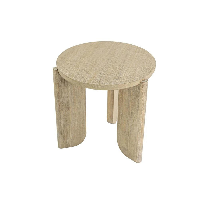 Haru Wooden Round Side Table-Side Tables-LH Imports-LOOMLAN