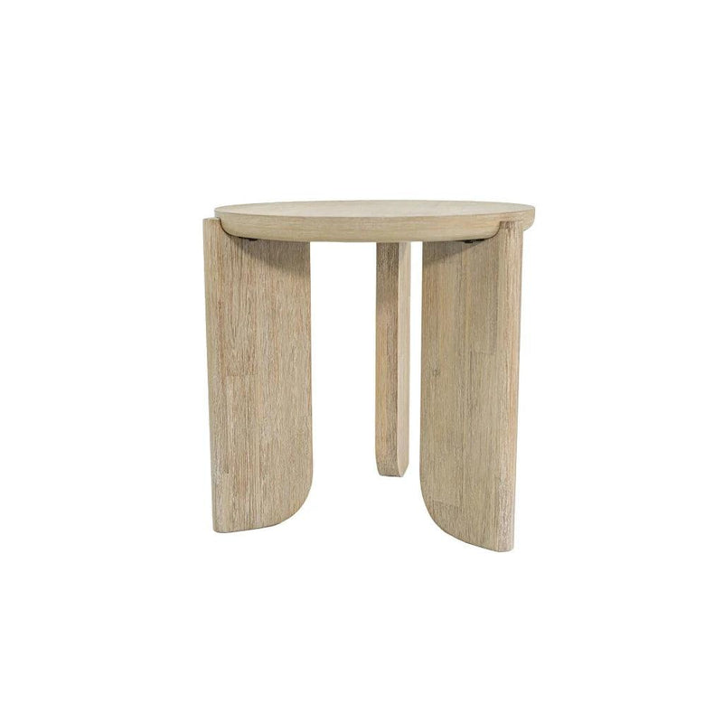 Haru Wooden Round Side Table-Side Tables-LH Imports-LOOMLAN