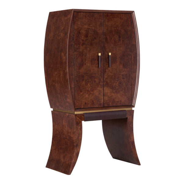 Harvey Wooden Brown Bar Cabinet-Home Bar Cabinets-Wildwood-LOOMLAN
