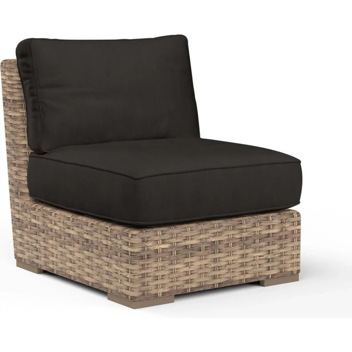 Havana Sunbrella Armless Outdoor Club Chair-Outdoor Accent Chairs-Sunset West-Spectrum Carbon-LOOMLAN