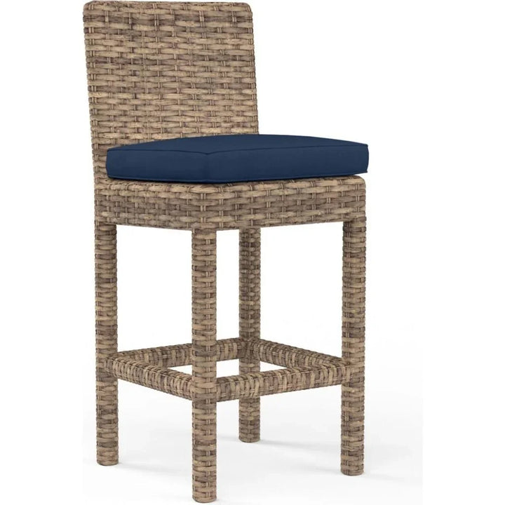 Havana Sunbrella Outdoor Barstool-Outdoor Bar Stools-Sunset West-Spectrum Indigo-LOOMLAN