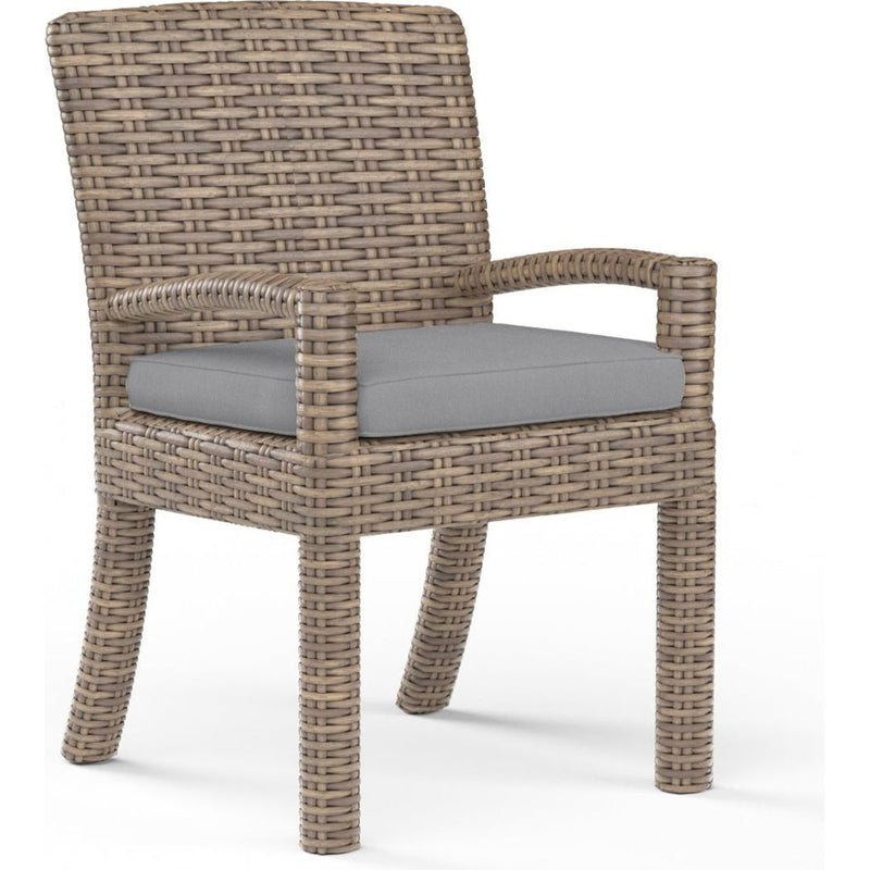 Havana Sunbrella Outdoor Dining Armchair 2PC-Outdoor Dining Chairs-Sunset West-Canvas Granite-LOOMLAN