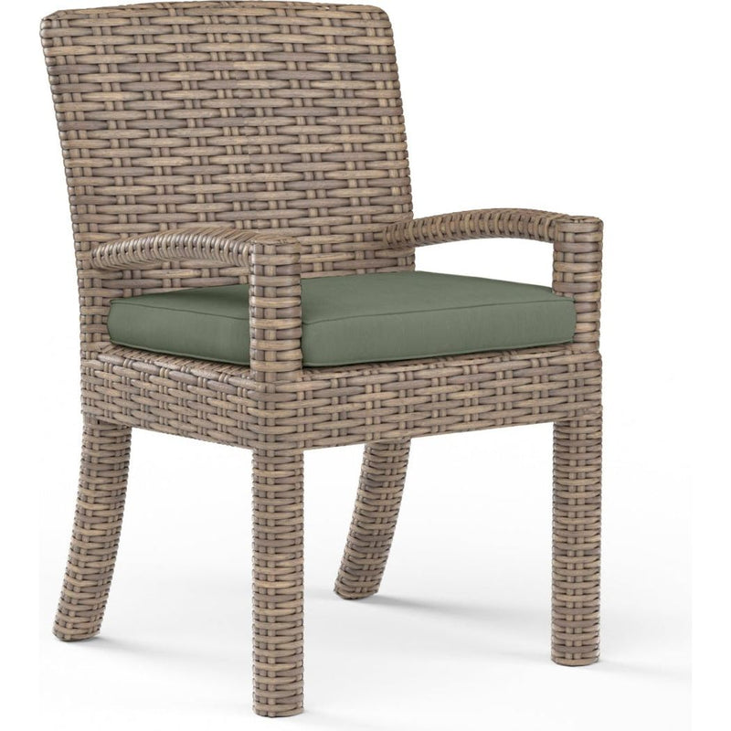 Havana Sunbrella Outdoor Dining Armchair 2PC-Outdoor Dining Chairs-Sunset West-Cast Sage-LOOMLAN