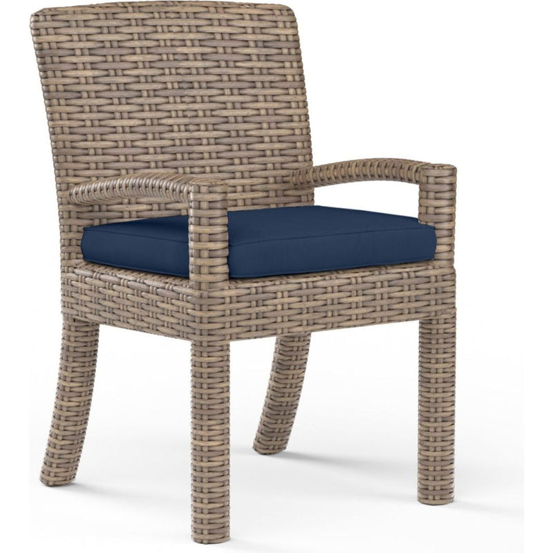 Havana Sunbrella Outdoor Dining Armchair 2PC-Outdoor Dining Chairs-Sunset West-Spectrum Indigo-LOOMLAN