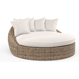 Havana Sunbrella Round Outdoor Daybed-Outdoor Daybeds-Sunset West-Canvas Natural-LOOMLAN