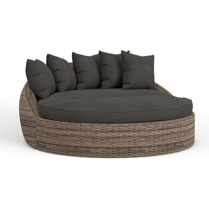 Havana Sunbrella Round Outdoor Daybed-Outdoor Daybeds-Sunset West-Spectrum Carbon-LOOMLAN