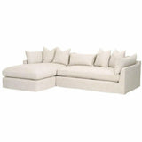 Haven 110" Lounge Slipcover LF Sectional Bisque Espresso Sectionals LOOMLAN By Essentials For Living