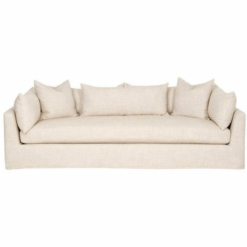 Haven 96" Lounge Slipcover Sofa Bisque Espresso Sofas & Loveseats LOOMLAN By Essentials For Living
