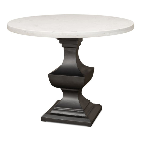 Haviland Marble Round Dining Table White-Dining Tables-Sarreid-LOOMLAN