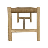  Hawthorn Natural Small Wood and Rope Seat Bench Moe' Home