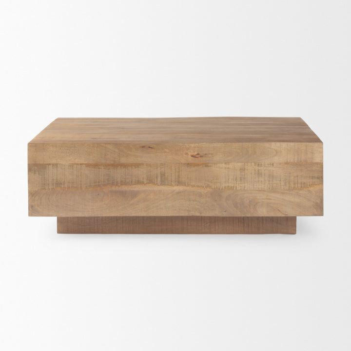 Wooden coffee table on a white background