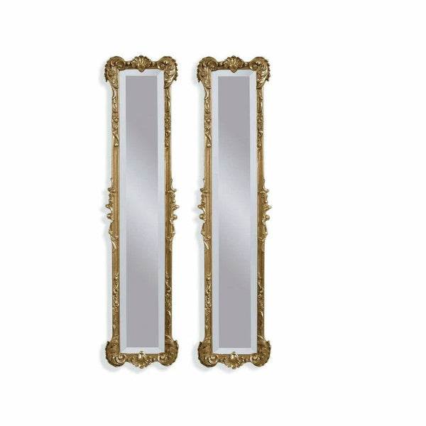 Helena 2 Panel Wall Mirrors 50" Rectangle Gold Leaf Wall Mirrors LOOMLAN By Bassett Mirror