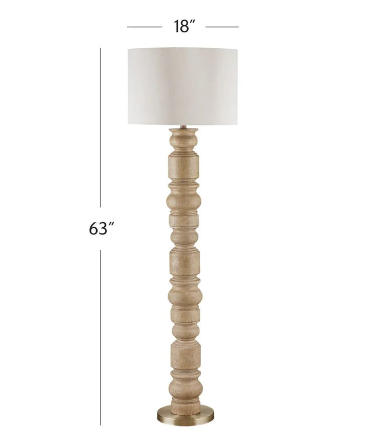 Helford Brown Polyresin Floor Lamp-Floor Lamps-Bassett Mirror-LOOMLAN