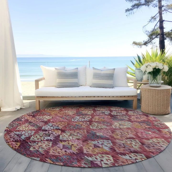 Helissa Orange Washable Indoor - Outdoor Rug - LOOMLAN - LOOMLAN Rugs - Outdoor Rugs