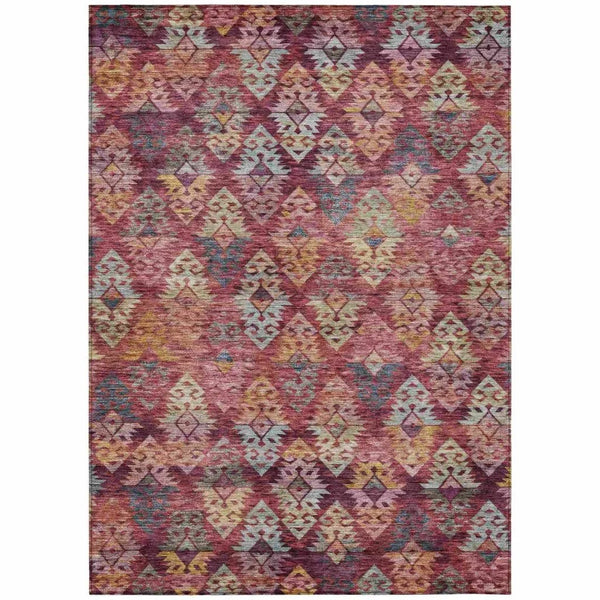 Helissa Orange Washable Indoor - Outdoor Rug - LOOMLAN - LOOMLAN Rugs - Outdoor Rugs