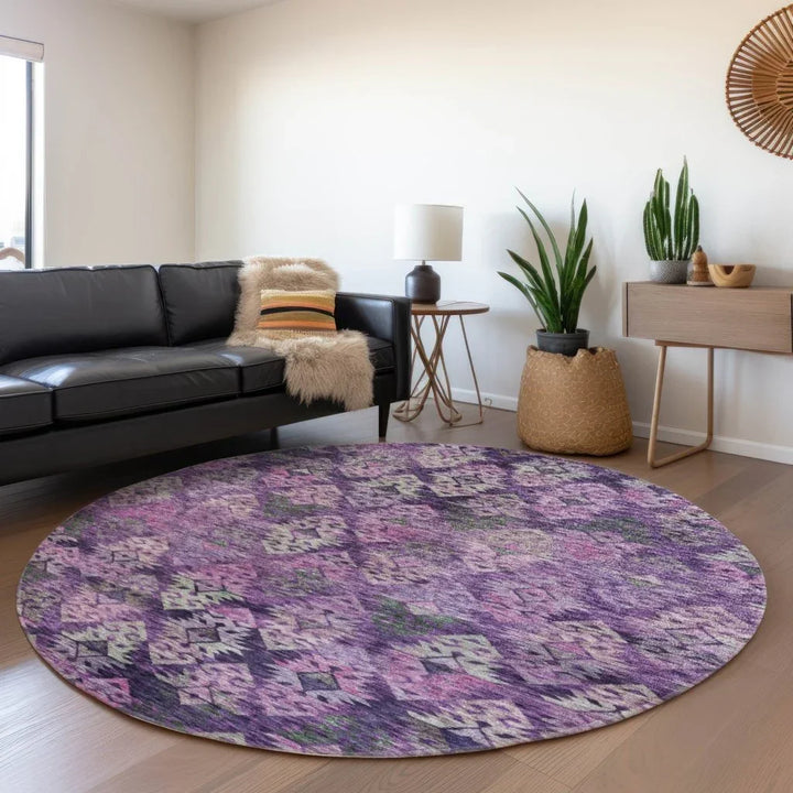 Helissa Purple Washable Indoor - Outdoor Rug - LOOMLAN - LOOMLAN Rugs - Outdoor Rugs