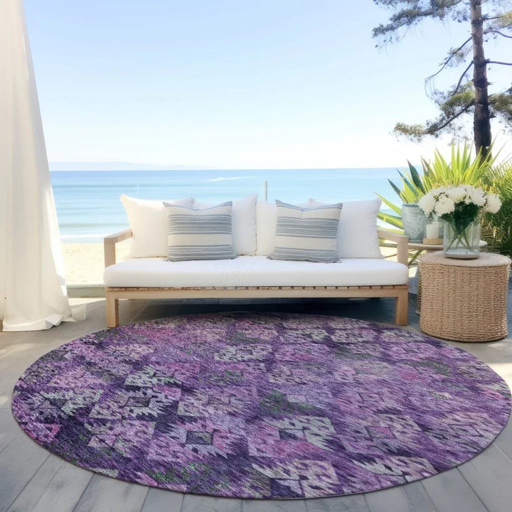 Helissa Purple Washable Indoor - Outdoor Rug - LOOMLAN - LOOMLAN Rugs - Outdoor Rugs