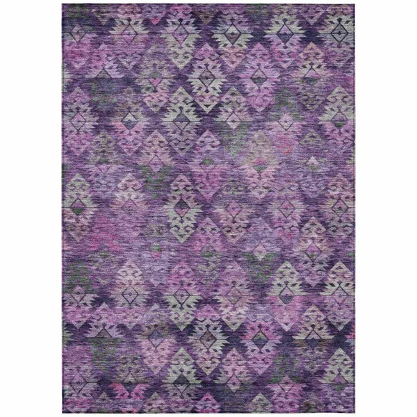 Helissa Purple Washable Indoor - Outdoor Rug - LOOMLAN - LOOMLAN Rugs - Outdoor Rugs