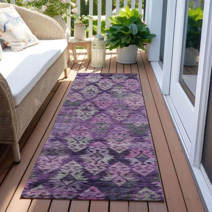 Helissa Purple Washable Indoor - Outdoor Rug - LOOMLAN - LOOMLAN Rugs - Outdoor Rugs
