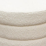 Helix Round Accent Ottoman in Boucle fabric