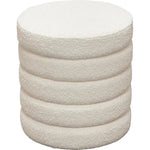 Helix Round Accent Ottoman in Boucle fabric