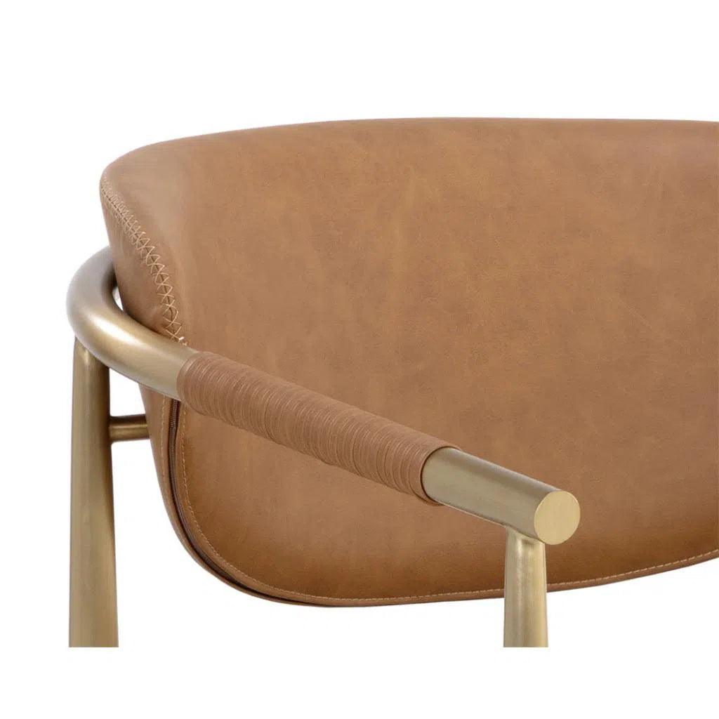 Heloise Leather Handsome Lounge Chair