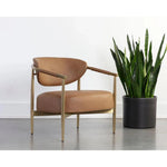 Heloise Leather Handsome Lounge Chair