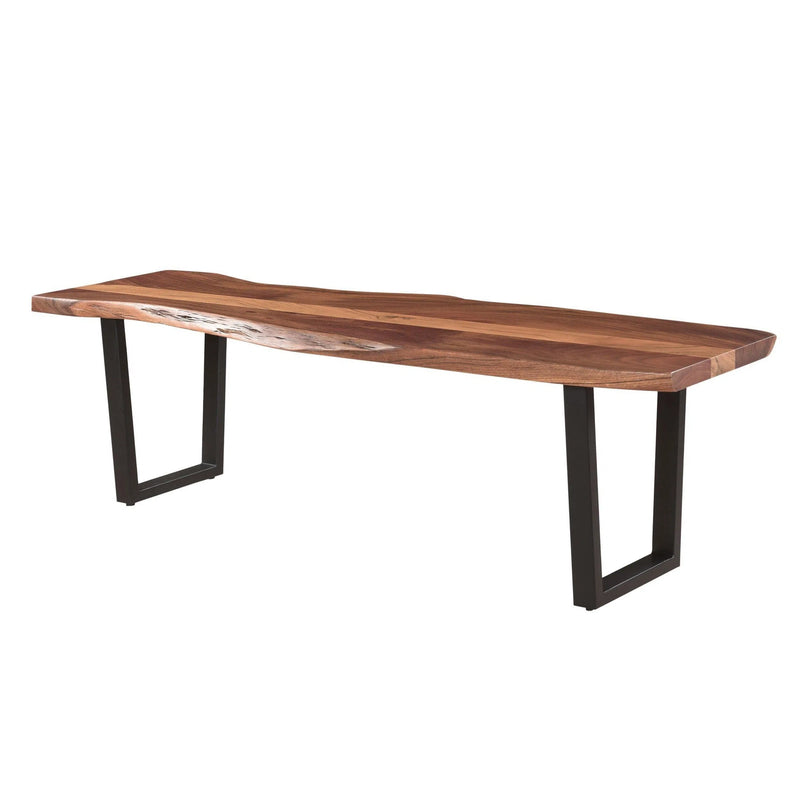 Henderson 66 inches Live Edge Sled Leg Dining Bench Dining Benches LOOMLAN By LOOMLAN