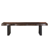 Henderson 70 inches Dark Brown Wave Edge Dining Bench Dining Benches LOOMLAN By LOOMLAN