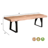 Henderson 70 inches White Wave Edge Dining Bench Dining Benches LOOMLAN By LOOMLAN