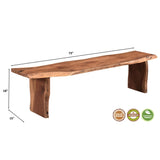 Henderson 73 inches Live Edge Top and Leg Dining Bench Dining Benches LOOMLAN By LOOMLAN