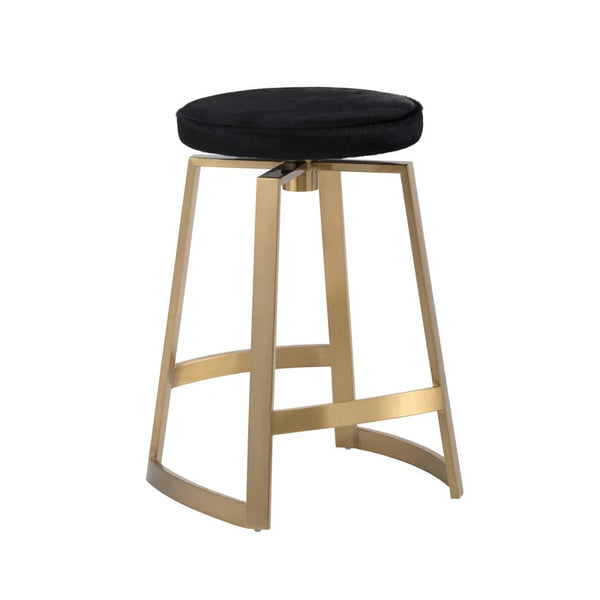 Hendrix Leather Swivel Counter Stool-Counter Stools-SUNPAN-LOOMLAN