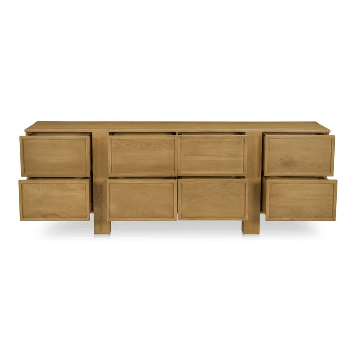 Henley Brown Solid Oak Eight Drawer Dresser - LOOMLAN - Moe's Home - Dressers